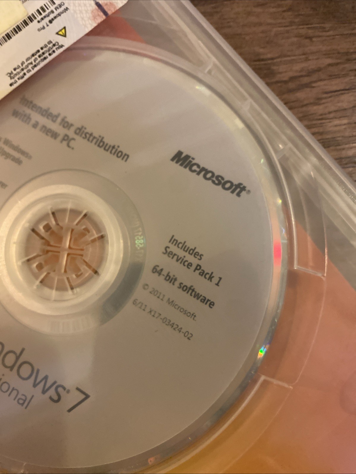 Microsoft Windows 7 Professional 64 bit x64 Full English DVD MS WIN=NEW SEALED=