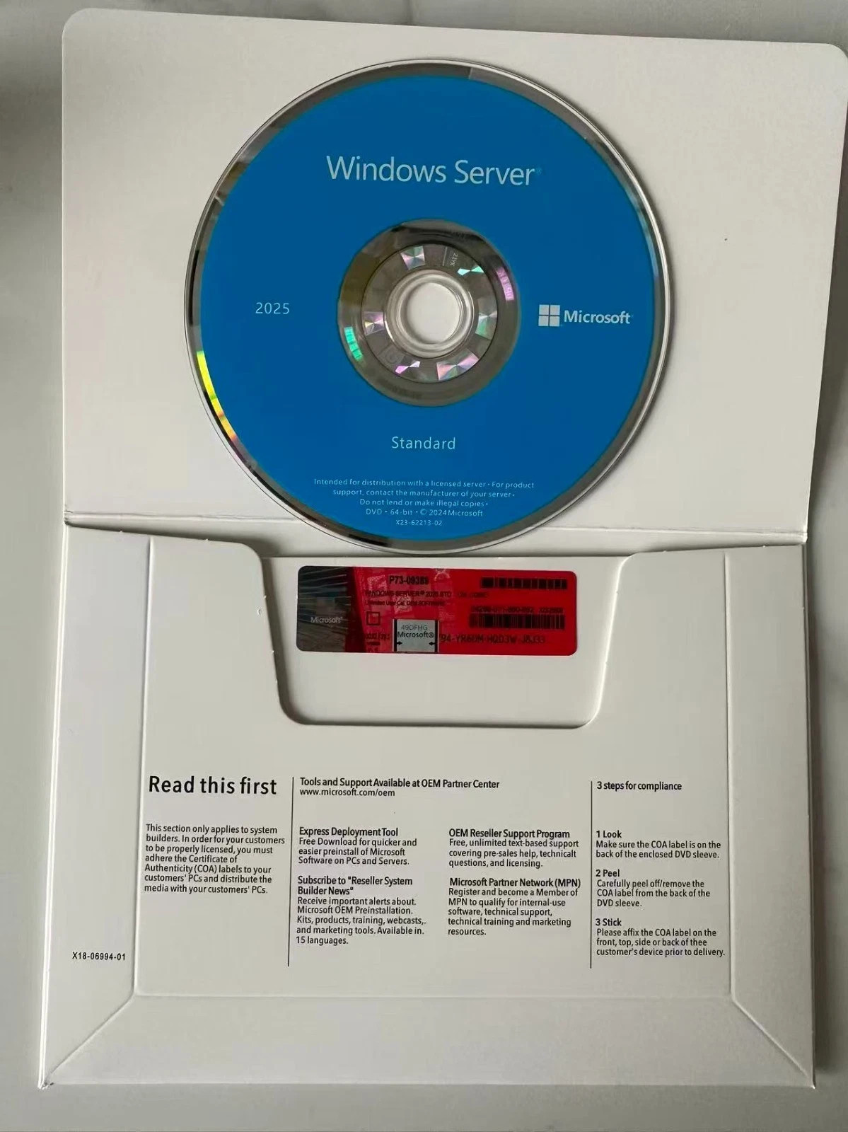 Windows Server 2025 Standard/Datacenter 64Bit 16/24 Core-Unlimited CALs With Key