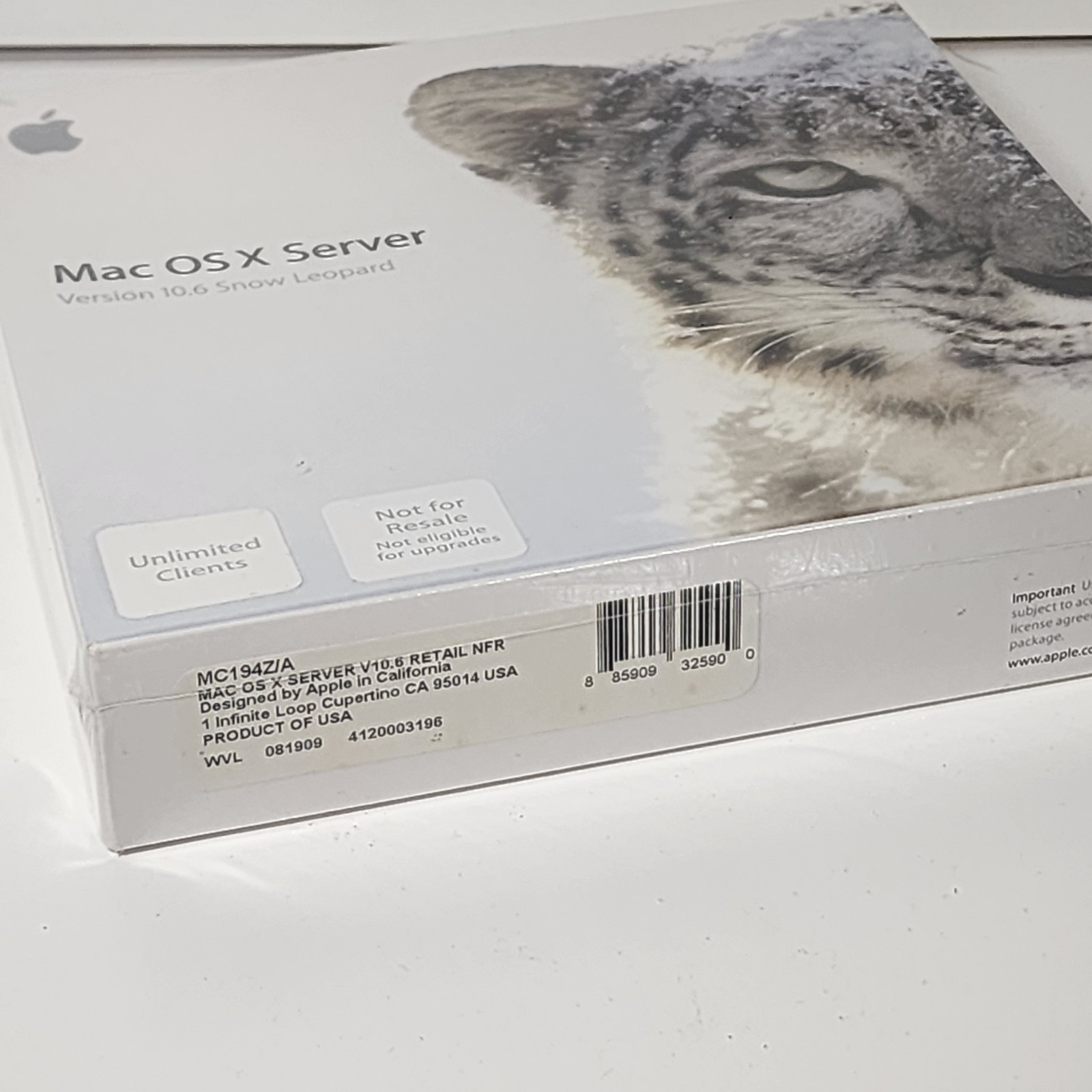 NFR Apple Mac OS X Server 10.6 Snow Leopard w/unlimited Client License