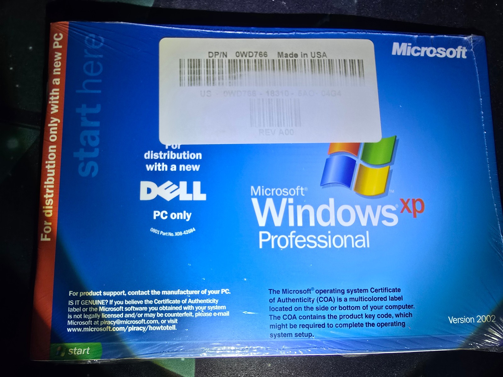 NEW Sealed Dell Windows XP Professional SP2 Reinstallation CD Disk Pack 0WD766
