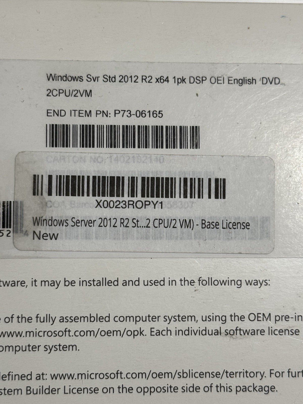 Windows Svr Std 2012 R2 x64 1pk DSP OEI English DVD 2CPU/2VM