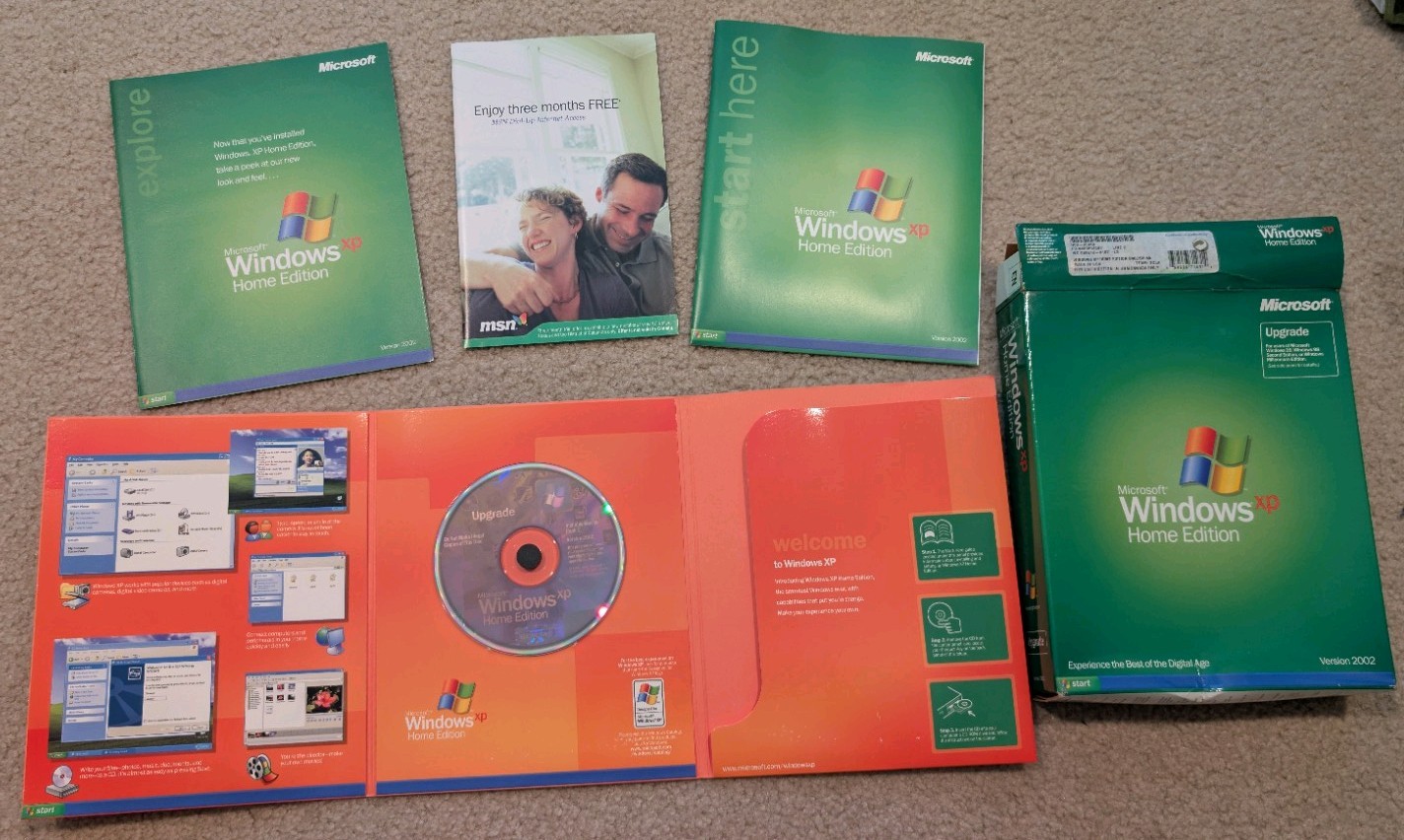 Windows XP Home Edition Upgrade 2002 with Product Key and Disc Complete
