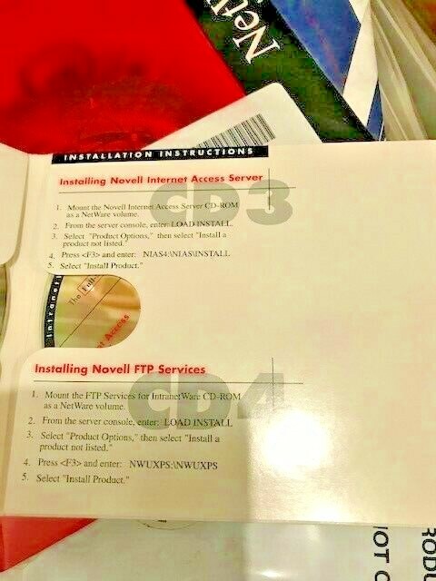 ULTRA RARE OPENED FOR PHOTOS NOVELL NETWARE 4.11 WITH ALL BOOKS AND CD RM4