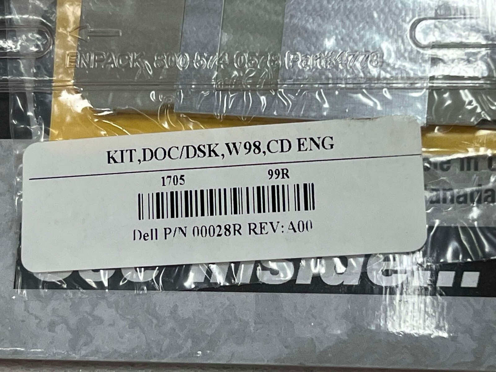 GENUINE WINDOWS 98 DELL 00028R KIT DOC/DSK CD ENG LICENSE