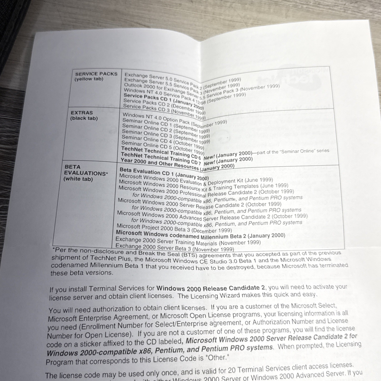 Microsoft TechNet Plus CD Subscription Binder 92 discs 1999-2000 Compete Sets