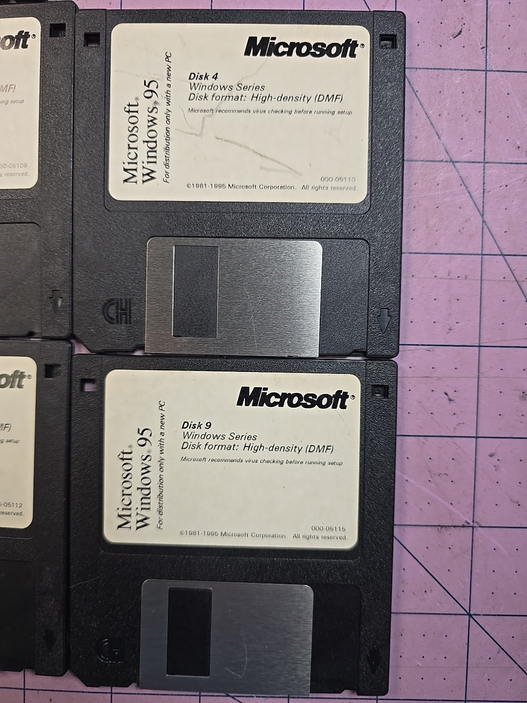 Microsoft Windows 95 3.5″ floppy disks incomplete set – Disk 1, 2, 3, 4, 5, 6, 9