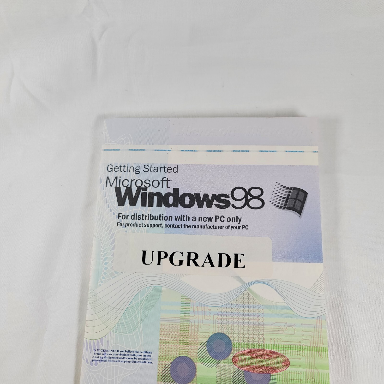 Windows 98 for PC CD Product Key Only – CoA and Getting Started guide Gateway