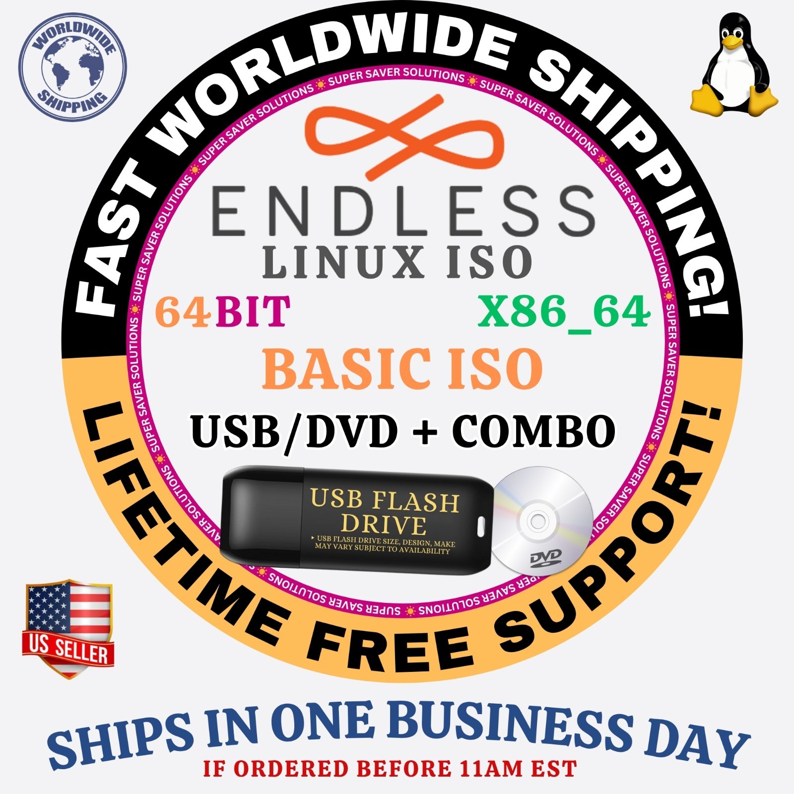 ENDLESS Linux OS ISO – ALL VERSIONS – 64BIT USB-DVD, LIVE-FULL BOOT, MAC PC