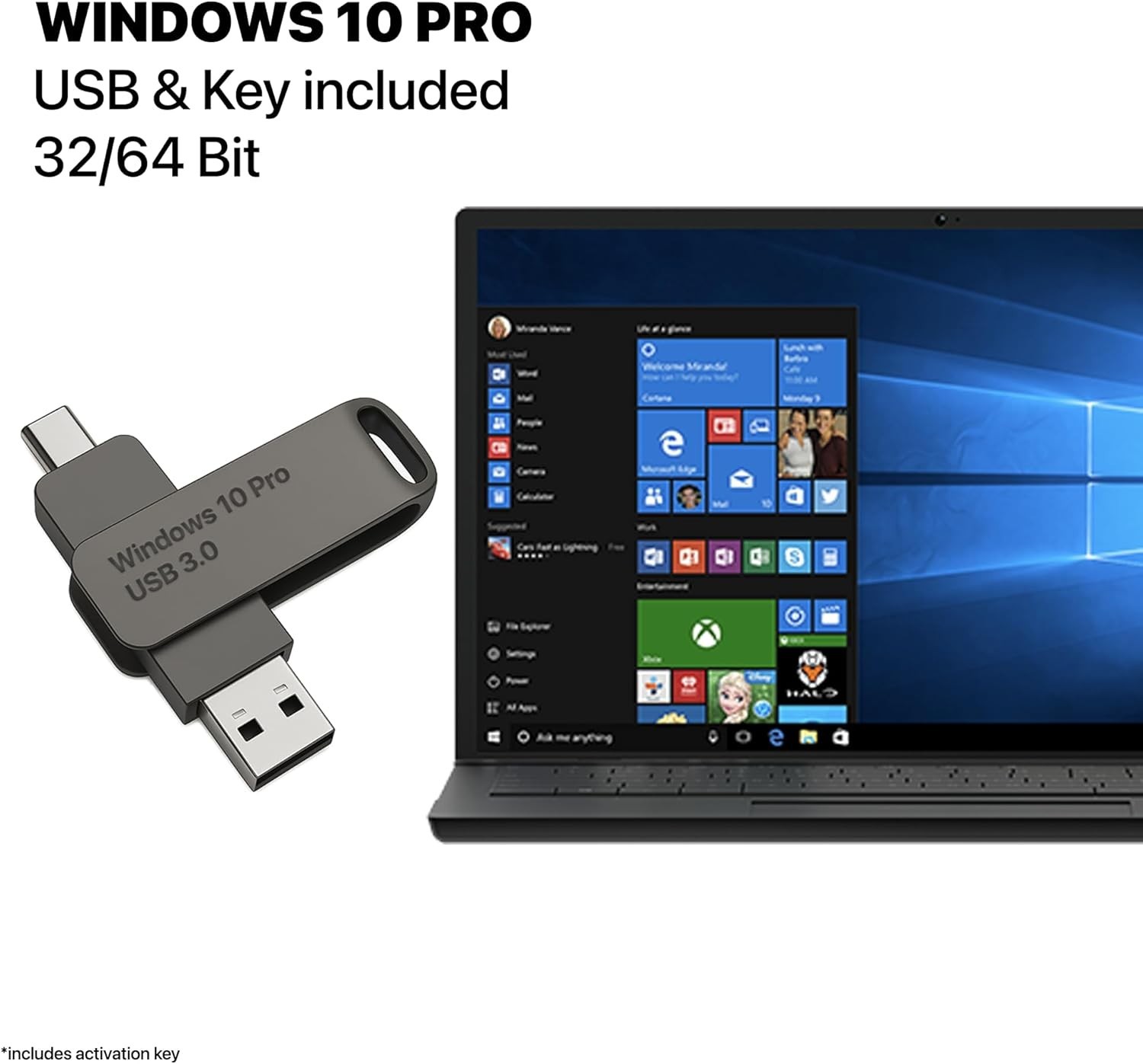 Bootable USB Drive for Windows 10 Pro – Activation Key