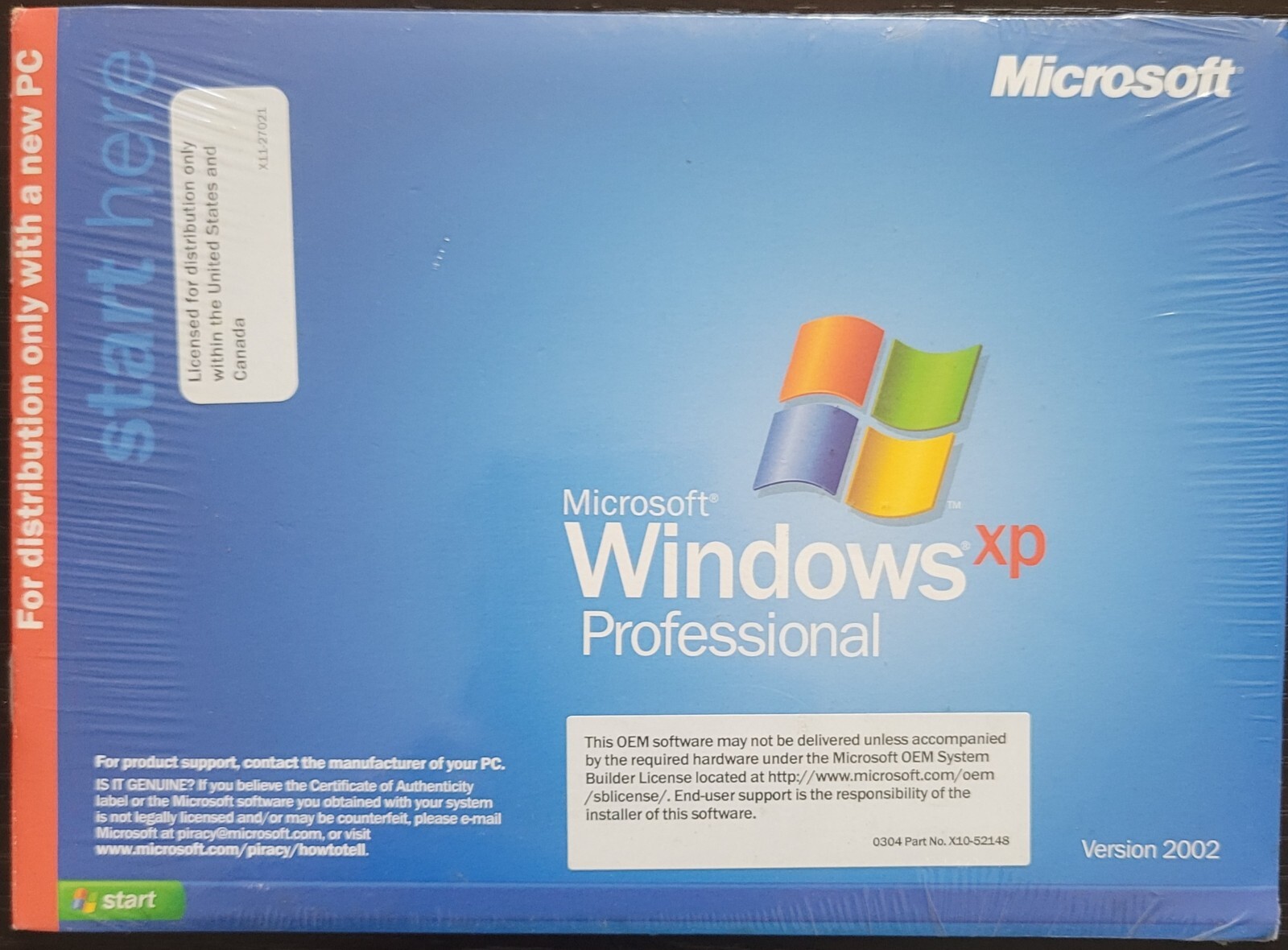 Windows XP Professional includes SP2 brand new and sealed