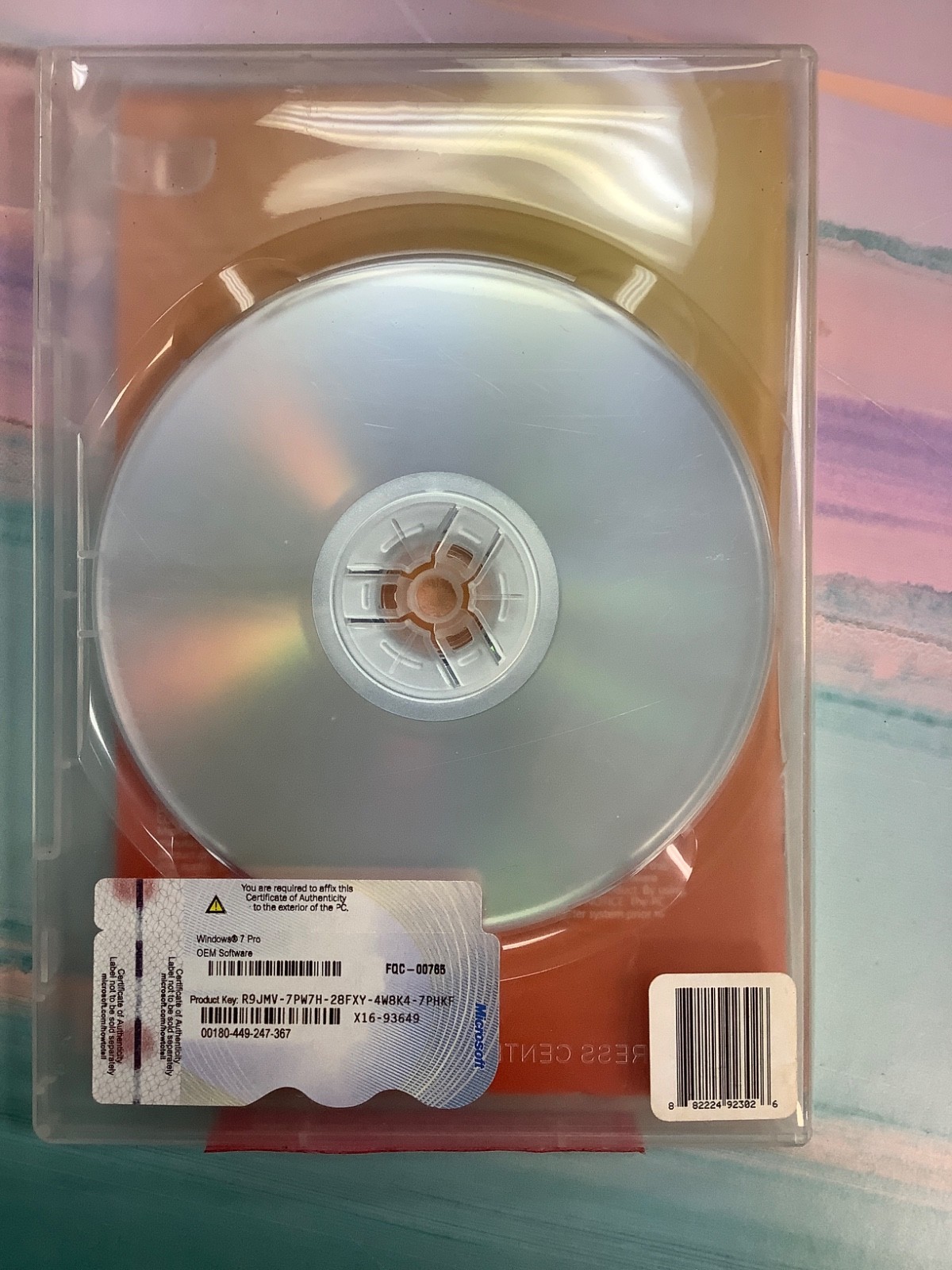 Windows 7 Professional 64-Bit Software SP 1 *No Product Key* Disc Only FQC-00765