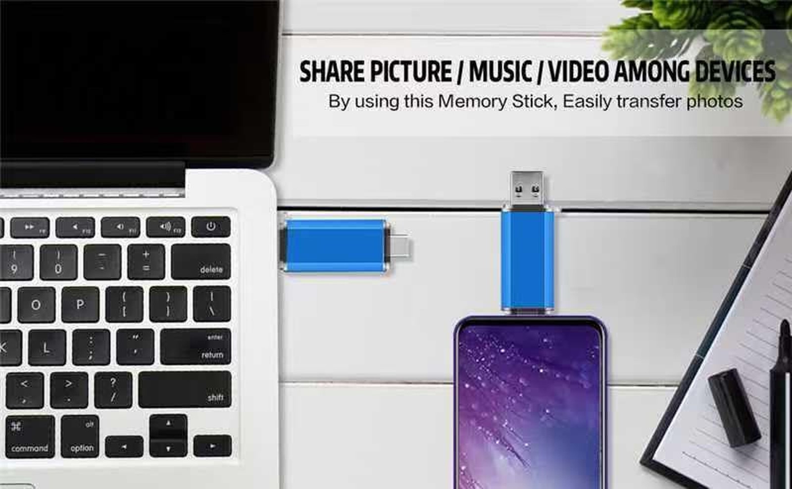 2-Pack 64GB Dual USB 3.0 Flash Drive USB C & USB A 2-in-1, Thumb Drive for Ty…
