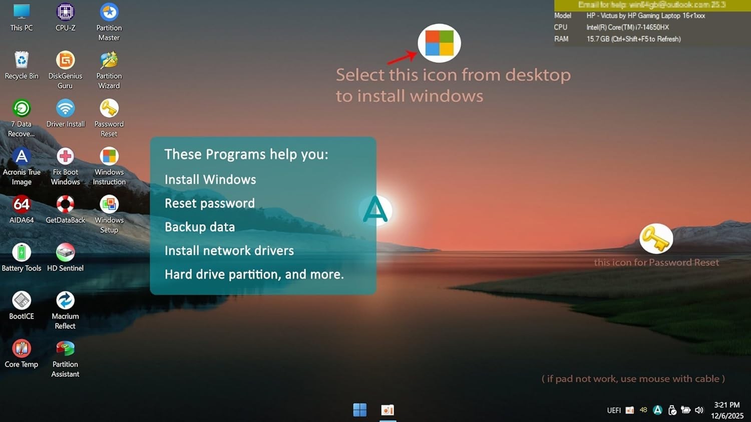 Effortless Windows Recovery: 64GB USB 3.2 Drive with Network Drivers Included