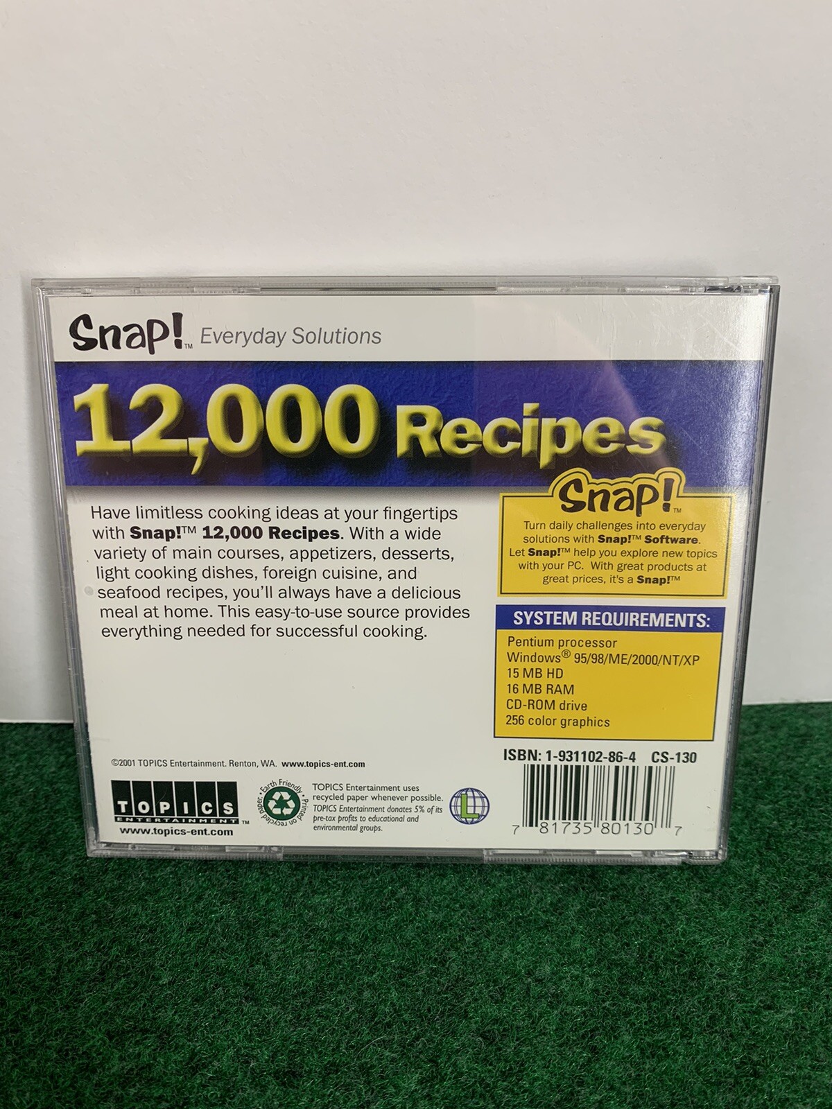 Snap Everyday Solutions 12,000 Recipes Computer Disc-(2001)