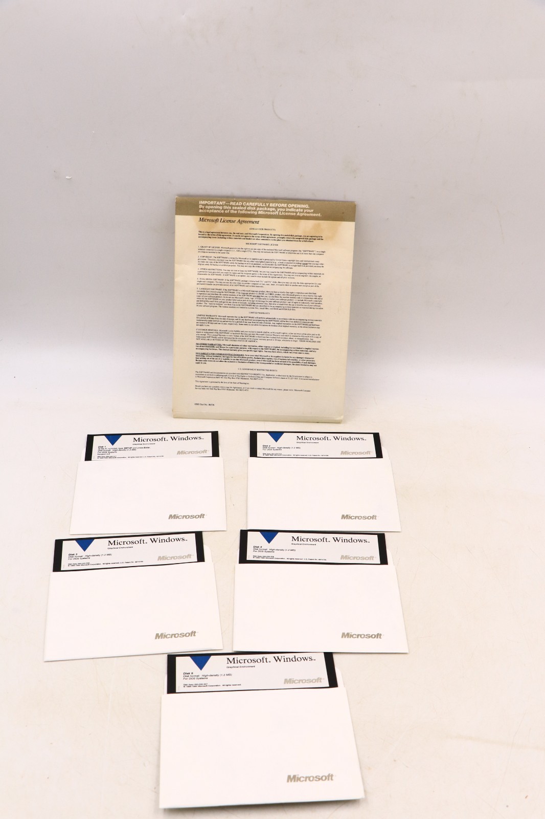 MICROSOFT WINDOWS Version 3.0 5.25″ Floppy Disks 1st Party 1990