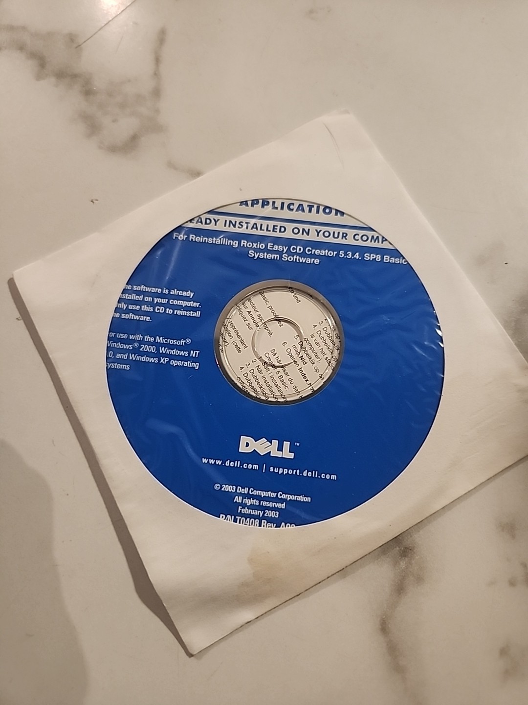 DELL APPLICATION For Reinstalling Roxio Easy CD Creator 5.3.4 System Software