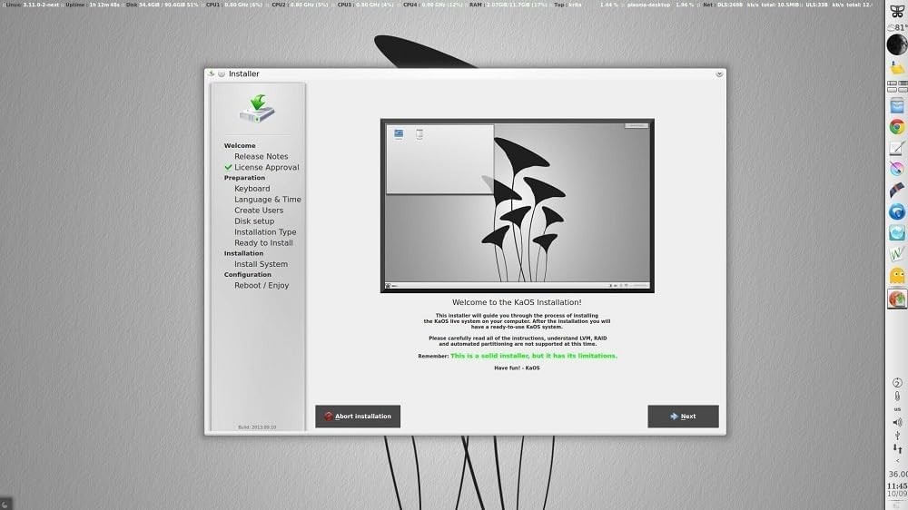 Latest New Release KAOS Linux OS Operating System for PC on DVD
