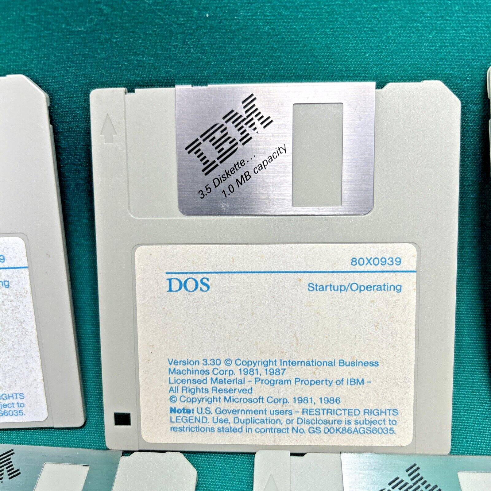 IBM OEM PC DOS 3.30 Startup/Operating – (5) 3.5″ Floppy Diskette 1987 Vintage