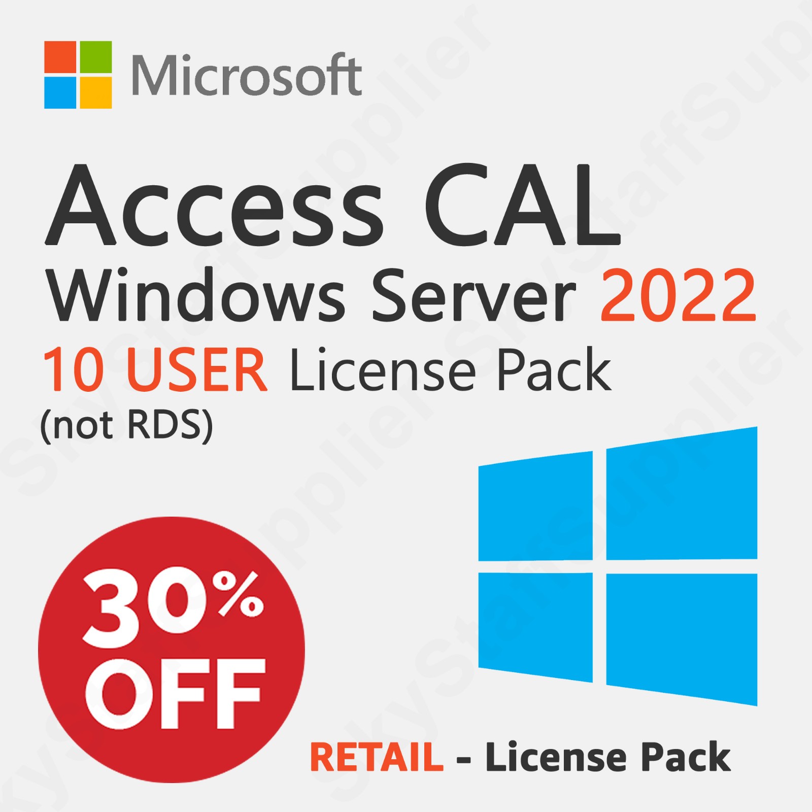 Microsoft Windows Server 2022 – 10 USER Access CALs PACK [not RDS] BRAND NEW