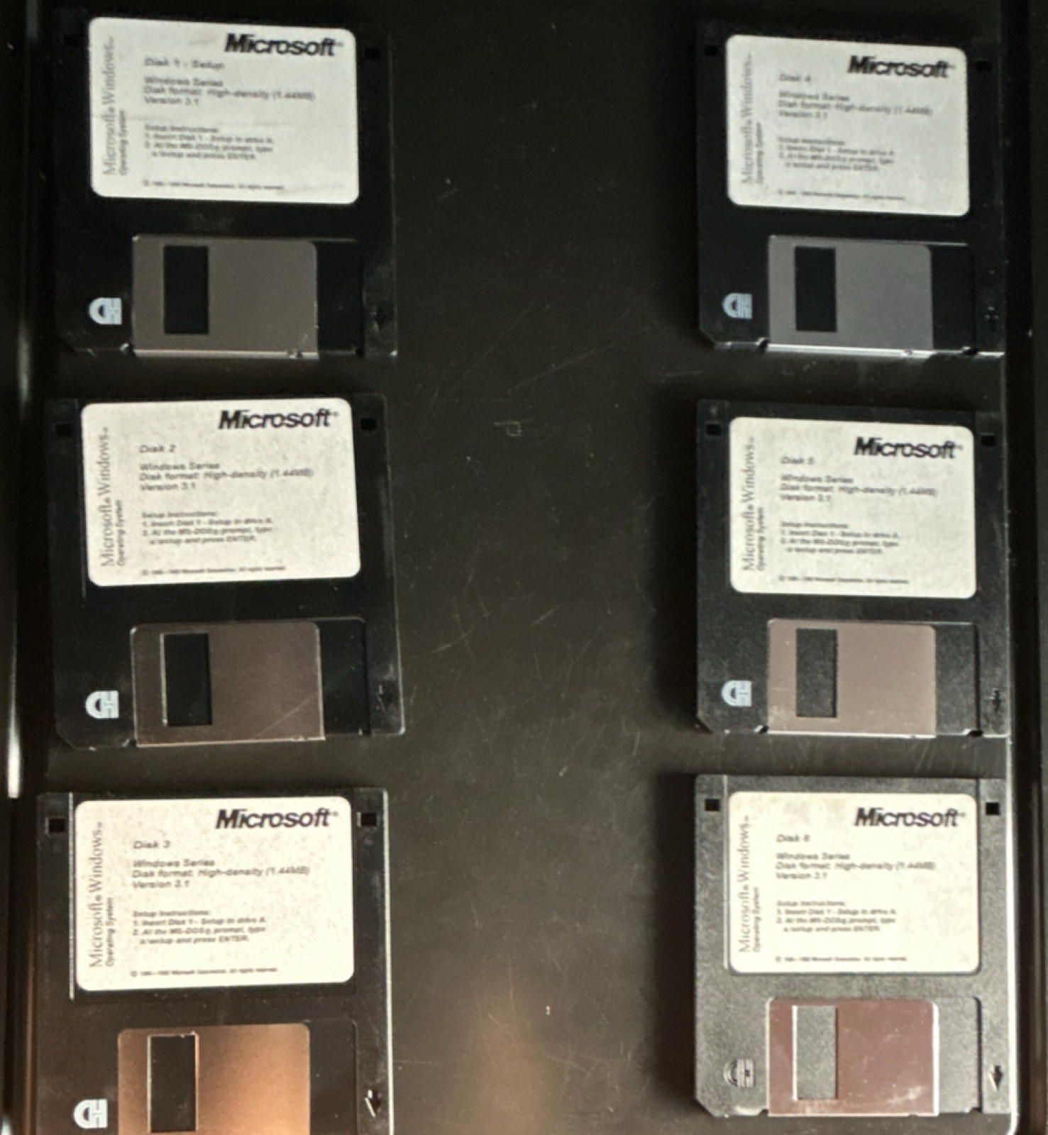 Microsoft Windows 3.1 Operating System 3.5″ Floppy 6 Disk Set. Collectible Rare