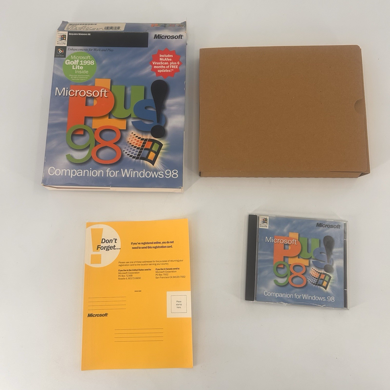 Microsoft Plus! 98 Companion For Windows 98 CD-ROM With Original Box