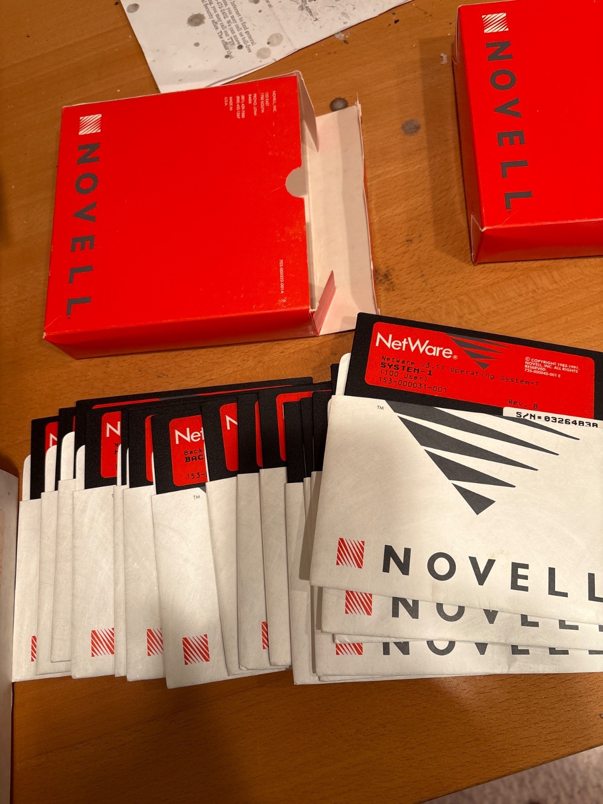 Rare Novell Netware , v3.11, and more 5.25”. Lots of Disks