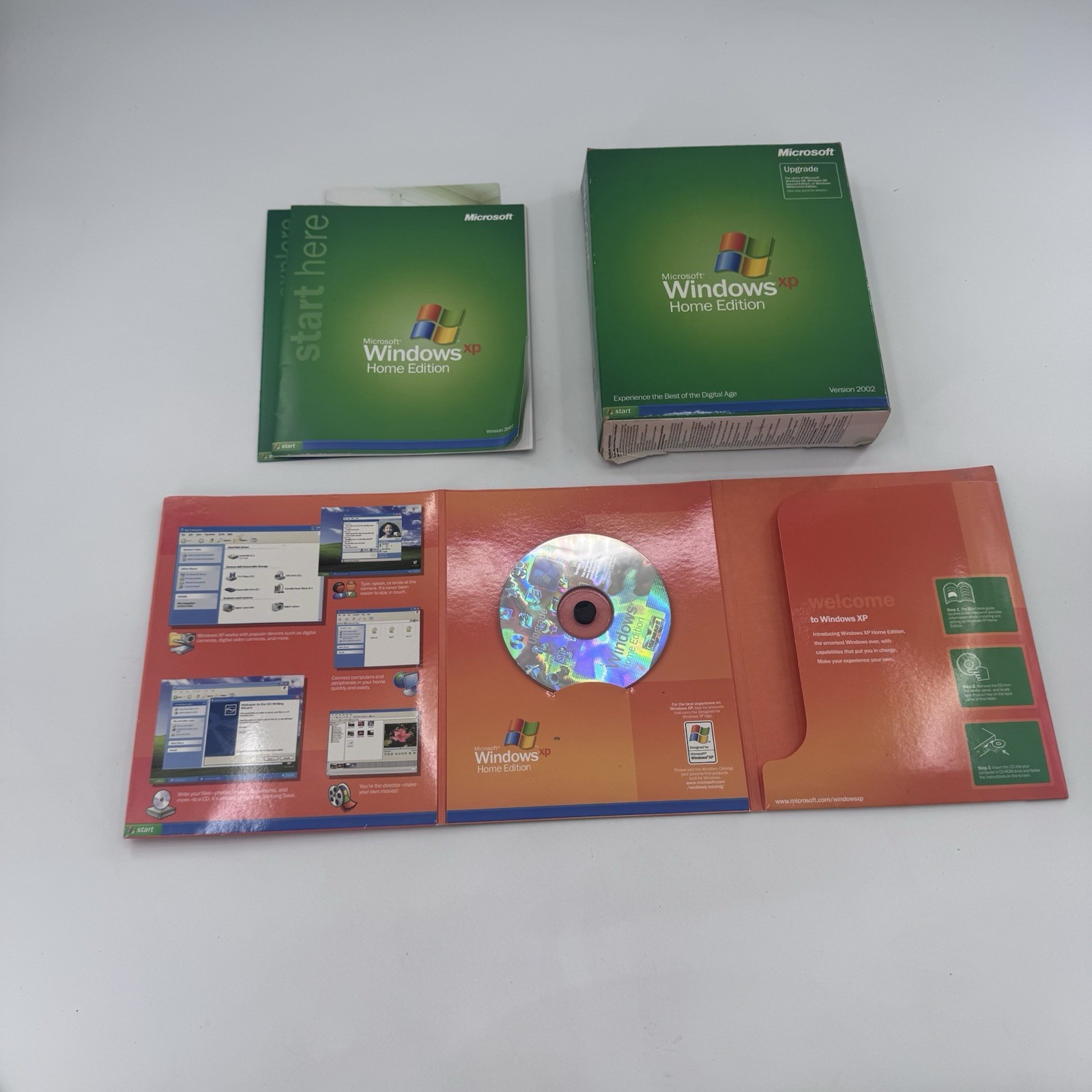 Microsoft Windows XP Professional SP2 Upgrade 2002 Big Box PC w Product Key VTG