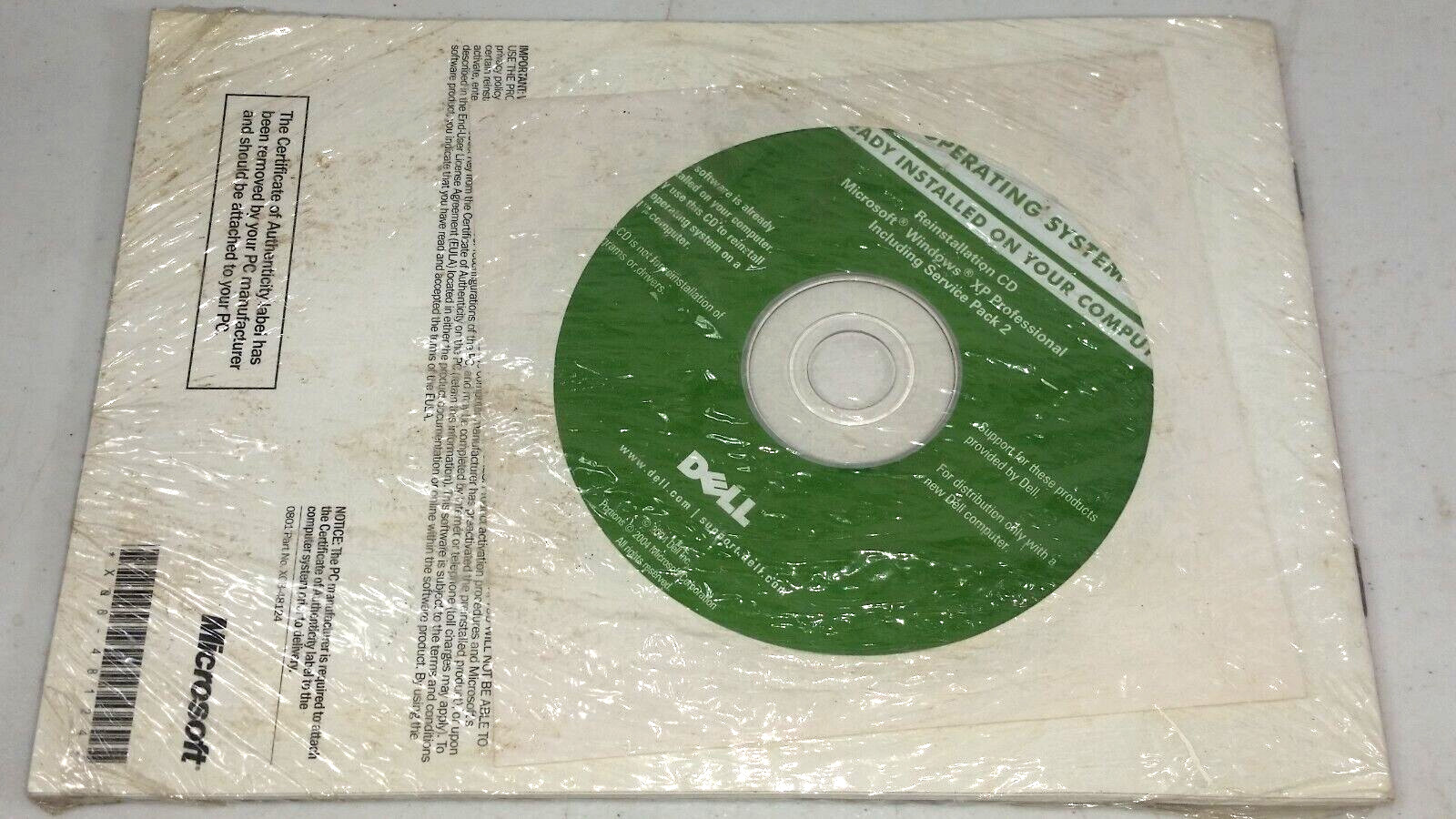 Microsoft Windows XP Professional SP2 Reinstallation CD 2002 for Dell