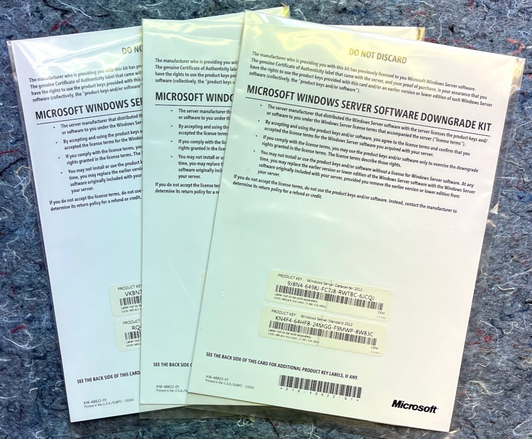 Microsoft Windows Server 2012 Software Downgrade Kit / Standard/Datacenter