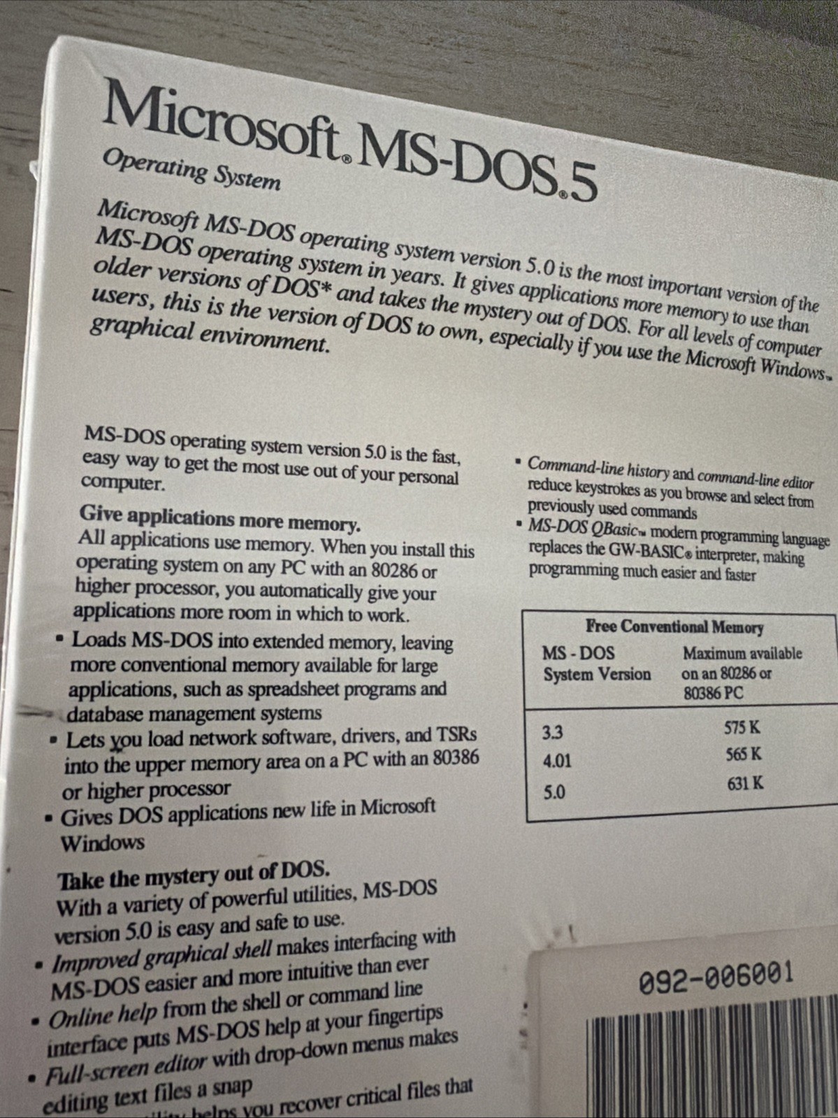 Vintage Microsoft MS-DOS Operating System Ver 5 on 5.25 Disks SEALED MTD