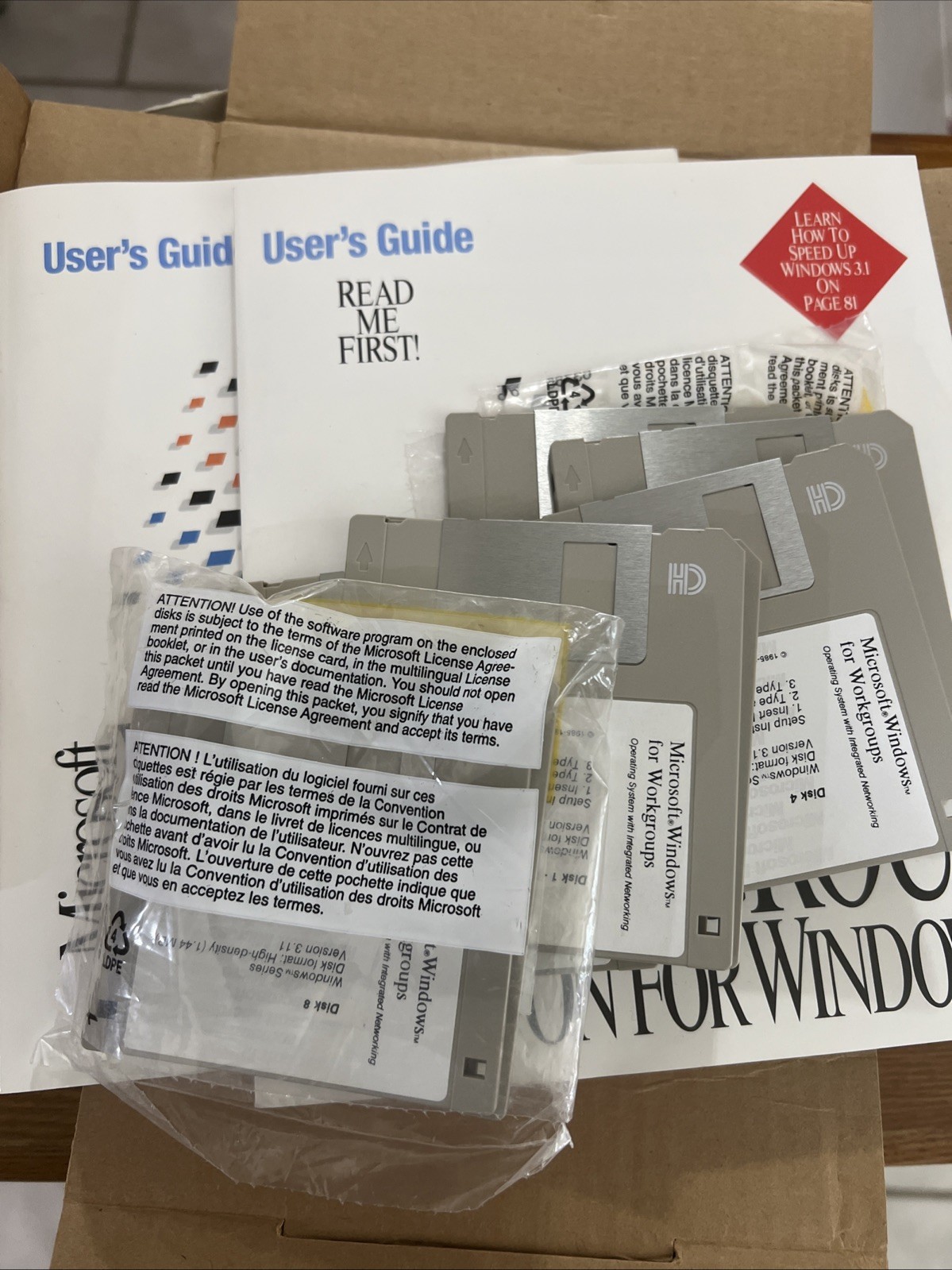 Microsoft Windows 3.1 Big Box 5.25” Floppy Disks Sealed – RARE