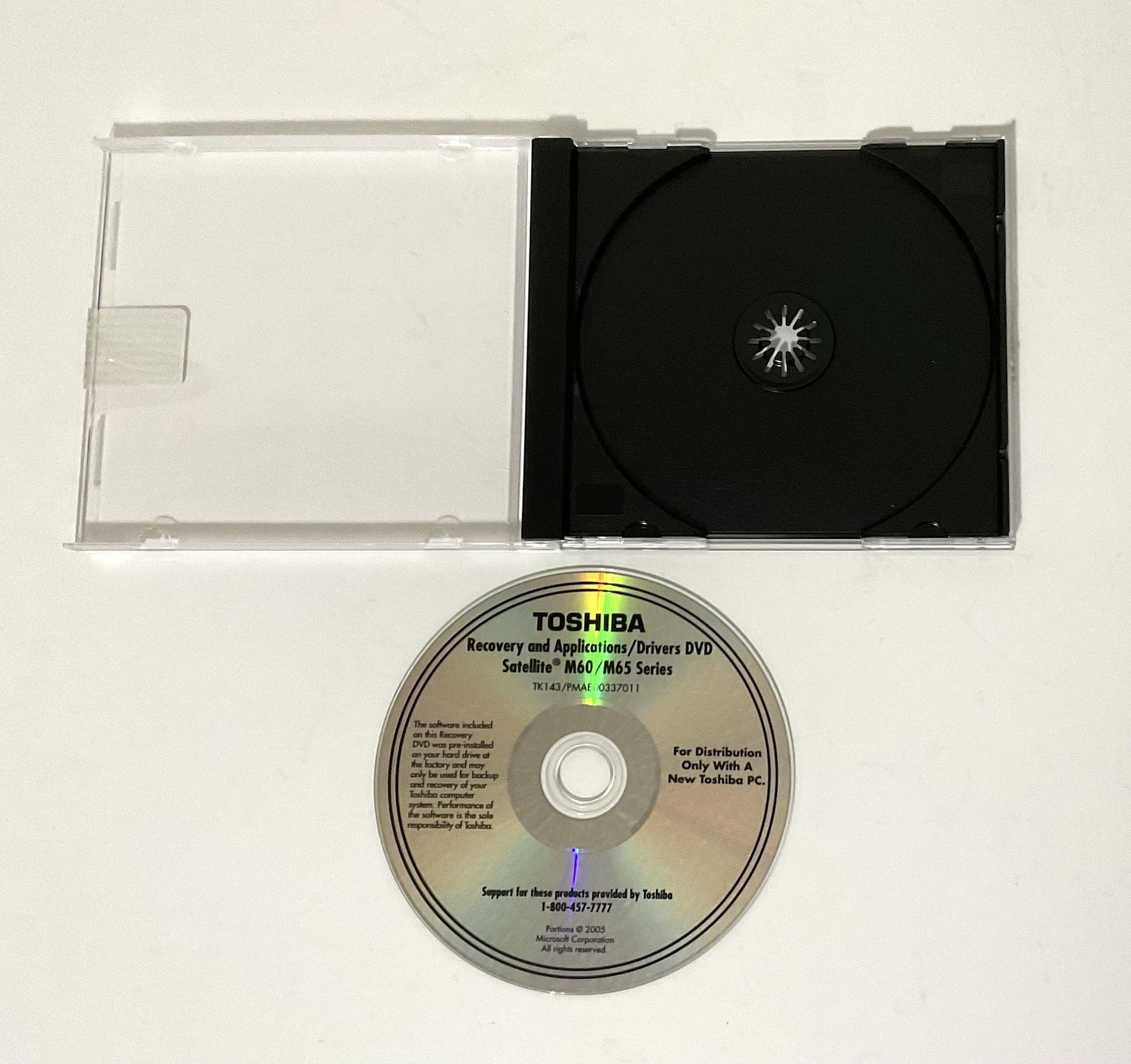 Toshiba Satellite M60/M65 Series Resource Guide + Recovery & Applications DVD