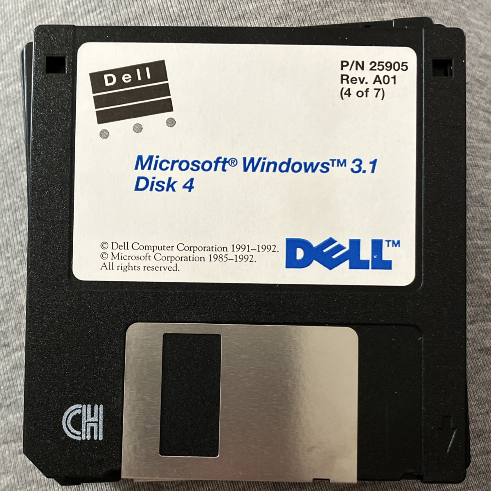Vintage 1992 Dell Microsoft Windows 3.1 3.5″ Floppy Disk Operating System Set