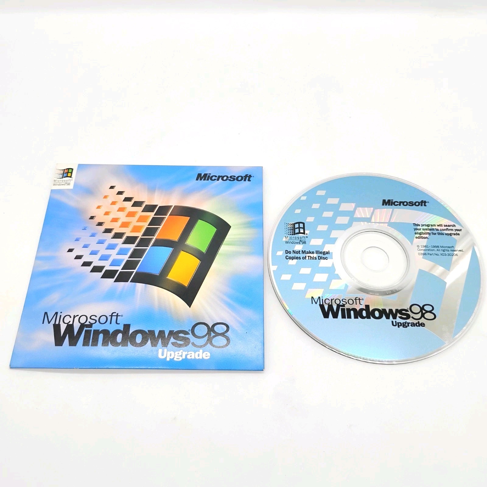 Microsoft Windows 98 Upgrade PC CD-ROM w/ Product Key 1998 Original Retail