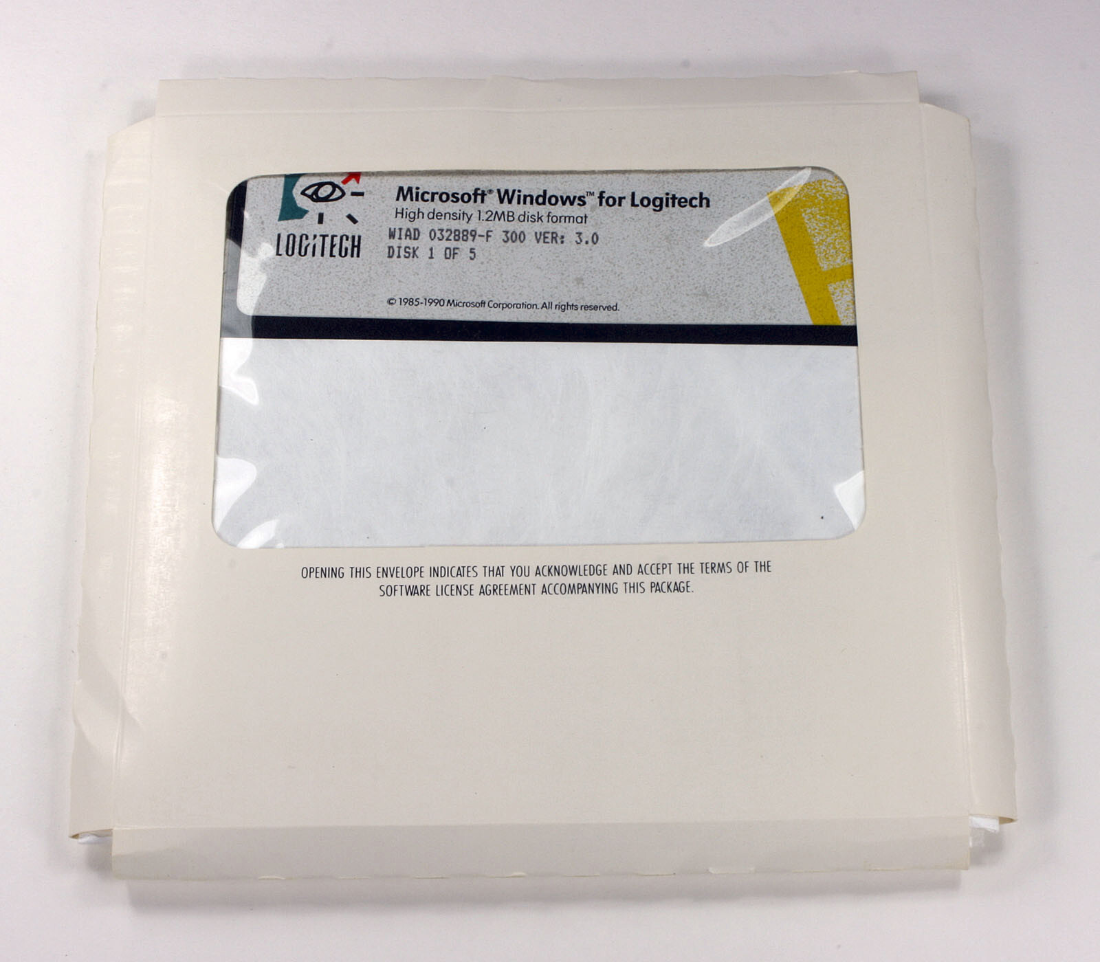 NEW — Windows 3.0 with Full Manual, Five 1.2MB 5.25″ Diskettes Factory Sealed