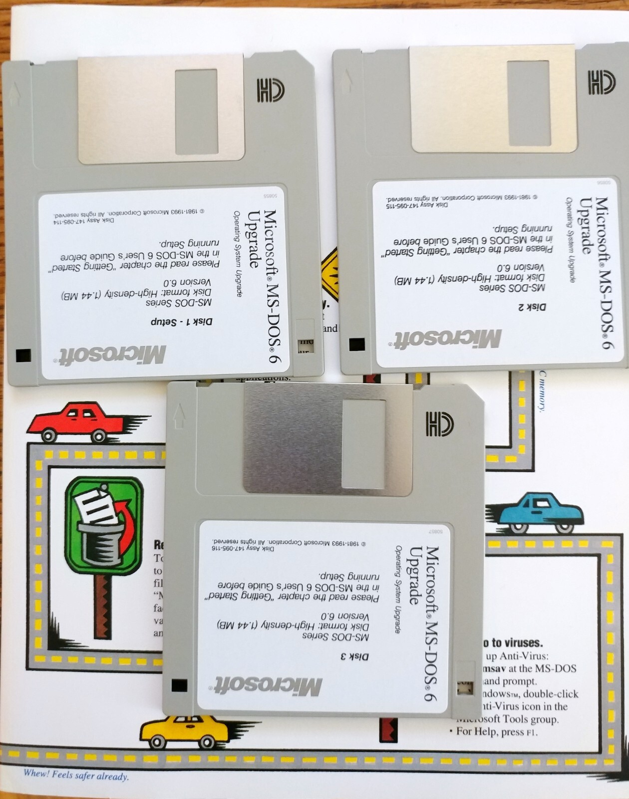Microsoft MS-DOS 6.2 Upgrade 3.5 Floppy Disk – 3 Disks – Vintage Retro Computing