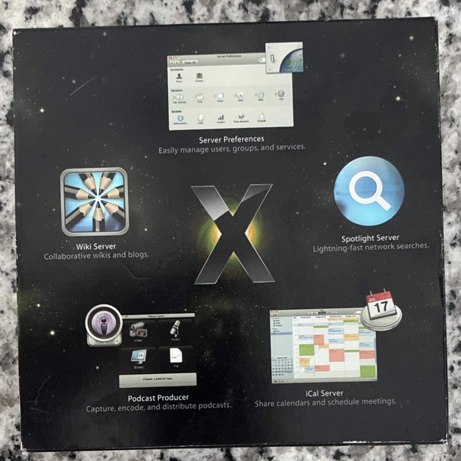 Mac OS X Server 10.5.4 Leopard Unlimited Clients COMPLETE BOX Apple RARE