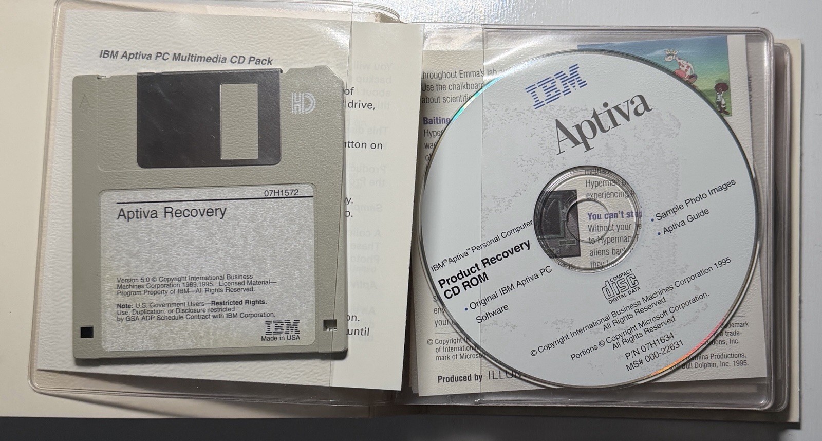 Vintage 90s – IBM Aptiva Windows 95 OEM Software Collection – with Case