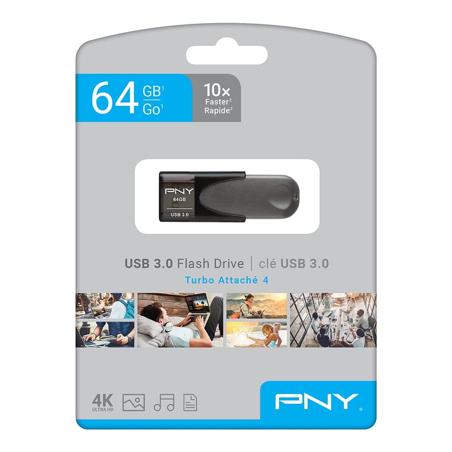PNY 64GB Turbo Attache 4 USB 3.0 Flash Drive 1 Count (Pack of 1)