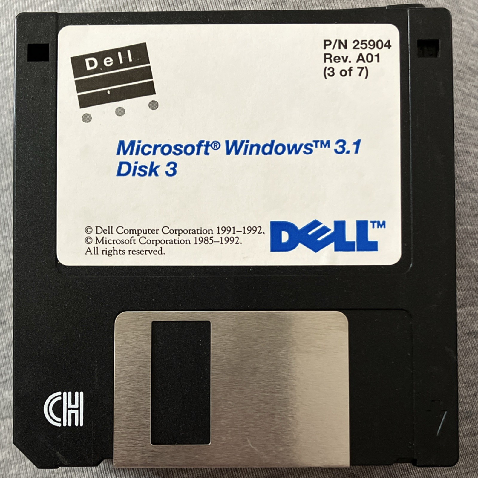 Vintage 1992 Dell Microsoft Windows 3.1 3.5″ Floppy Disk Operating System Set