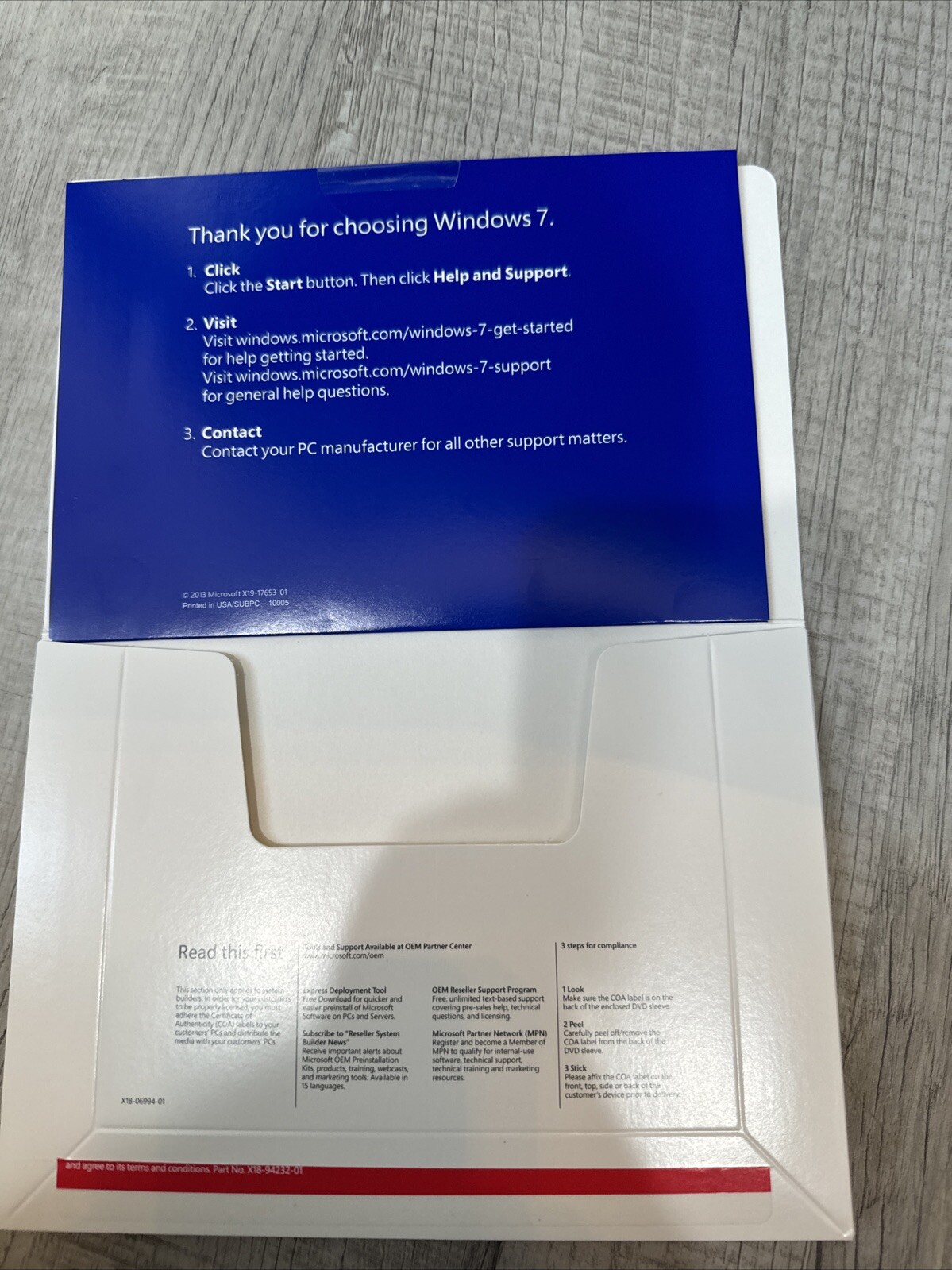 Brand New – Microsoft Windows 7 HMPREM SP1 X32 English DVD OEI