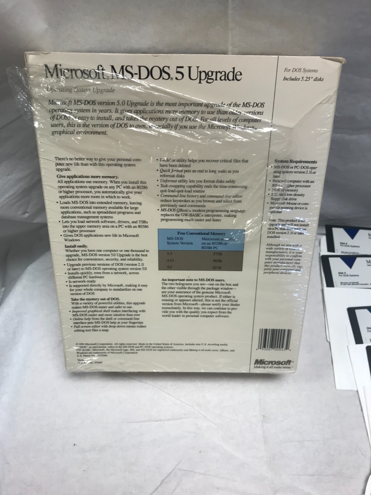 Microsoft MS-DOS 5 Upgrade Manuals & 5.25″ disks – VG; Complete