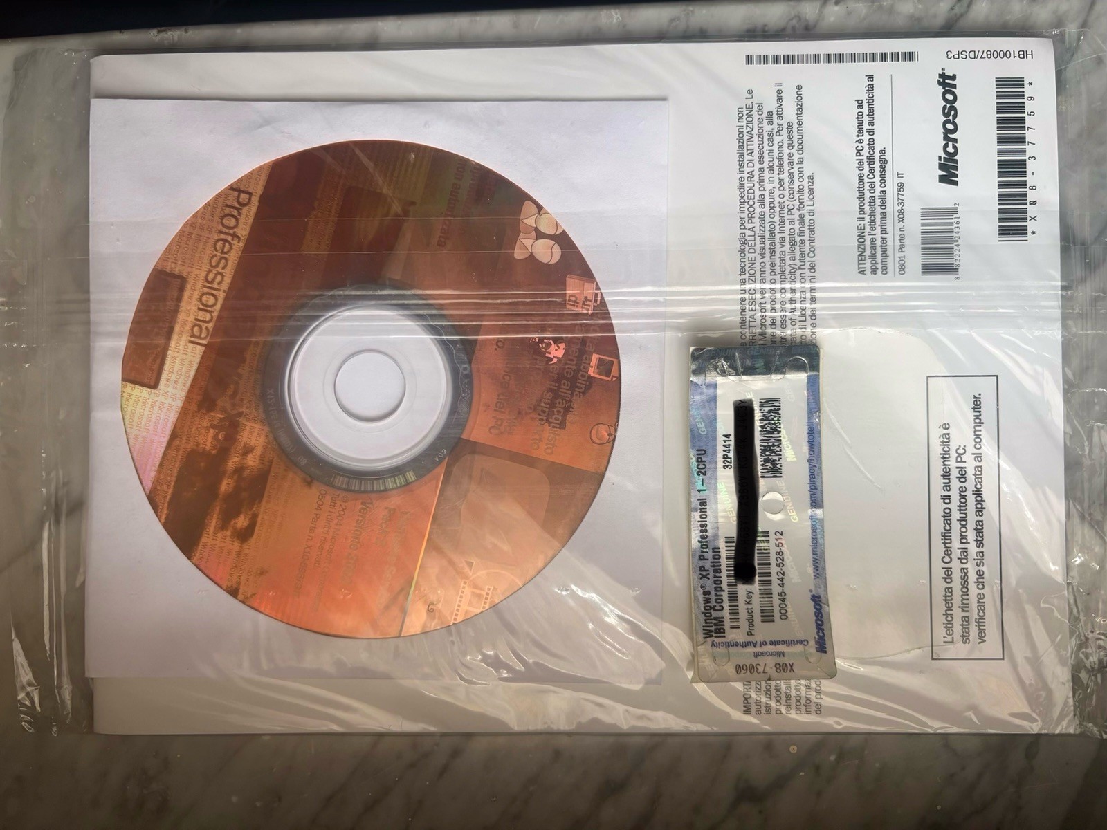 Microsoft Windows Xp Professional sp2 recovery cd + sealed license sticker