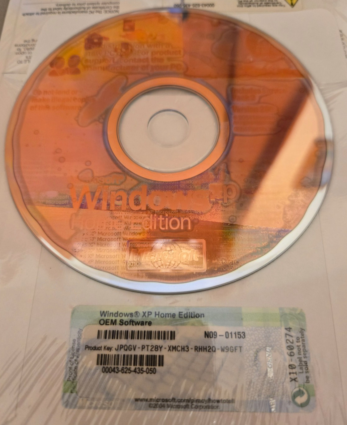 Microsoft Windows XP Home Edition 2002 CD & Product Key & Set-Up Guide