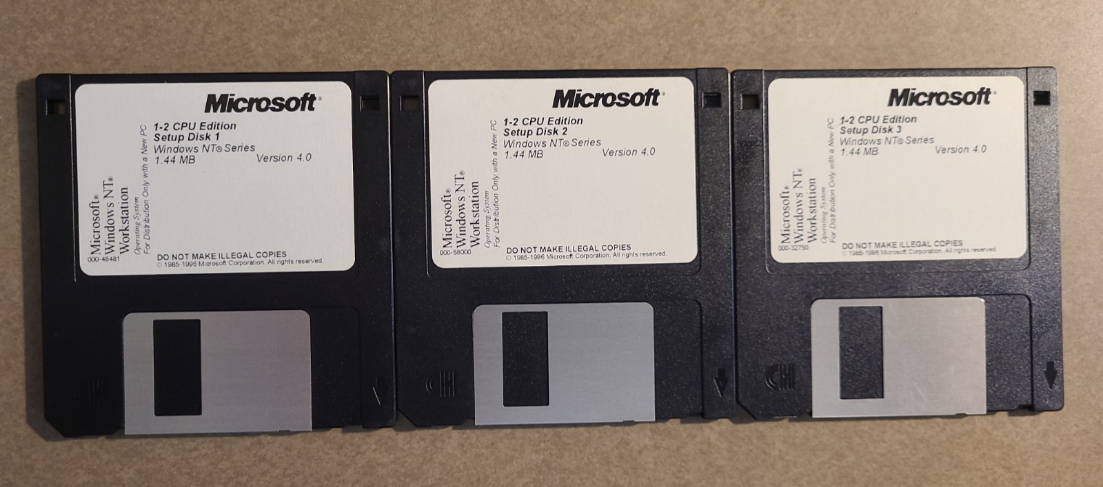 MICROSOFT Windows NT Workstation 4.0 Setup Floppy Disks – Used, Tested OK !!!