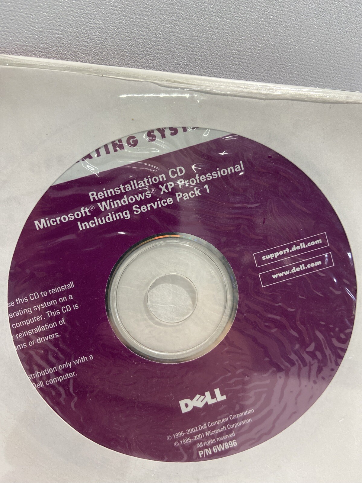 Dell Reinstallation CD Microsoft Windows XP Professional Service Pack 1 SP1