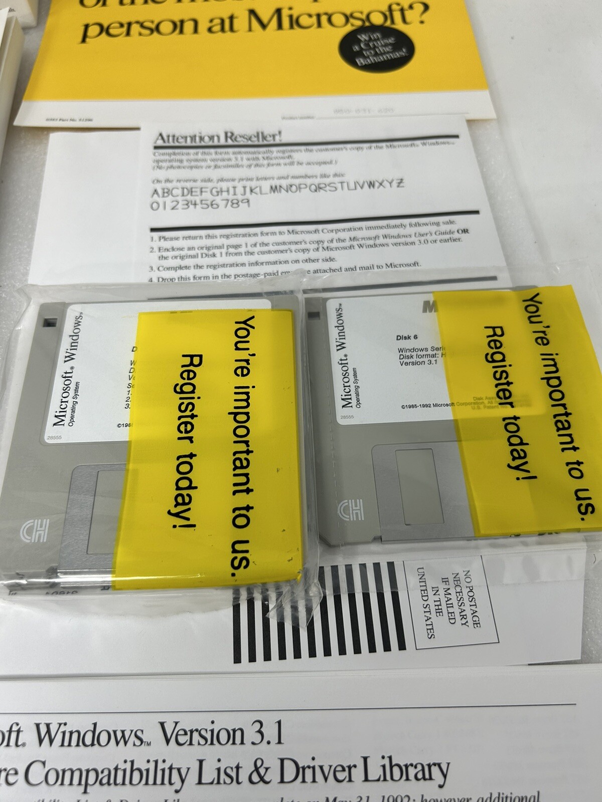 Microsoft Windows 3.1 UPGRADE Edition For Windows 3.0 or 2.X Users 3.5″ Disks