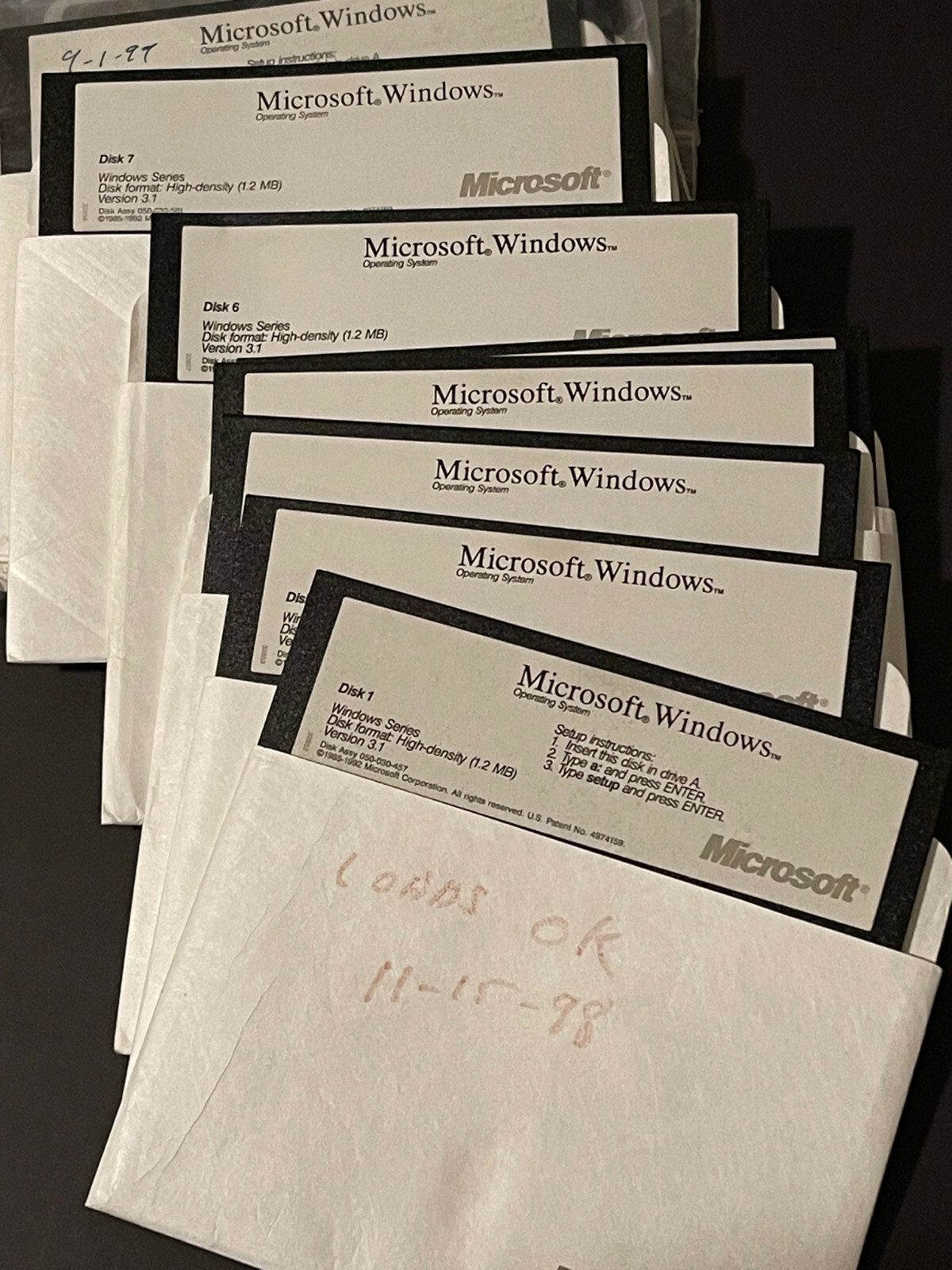 MICROSOFT WINDOWS V3.10 MANUAL 5.25″ DISKETTES COLLECTIBLE 050-030-620 LAST ONE