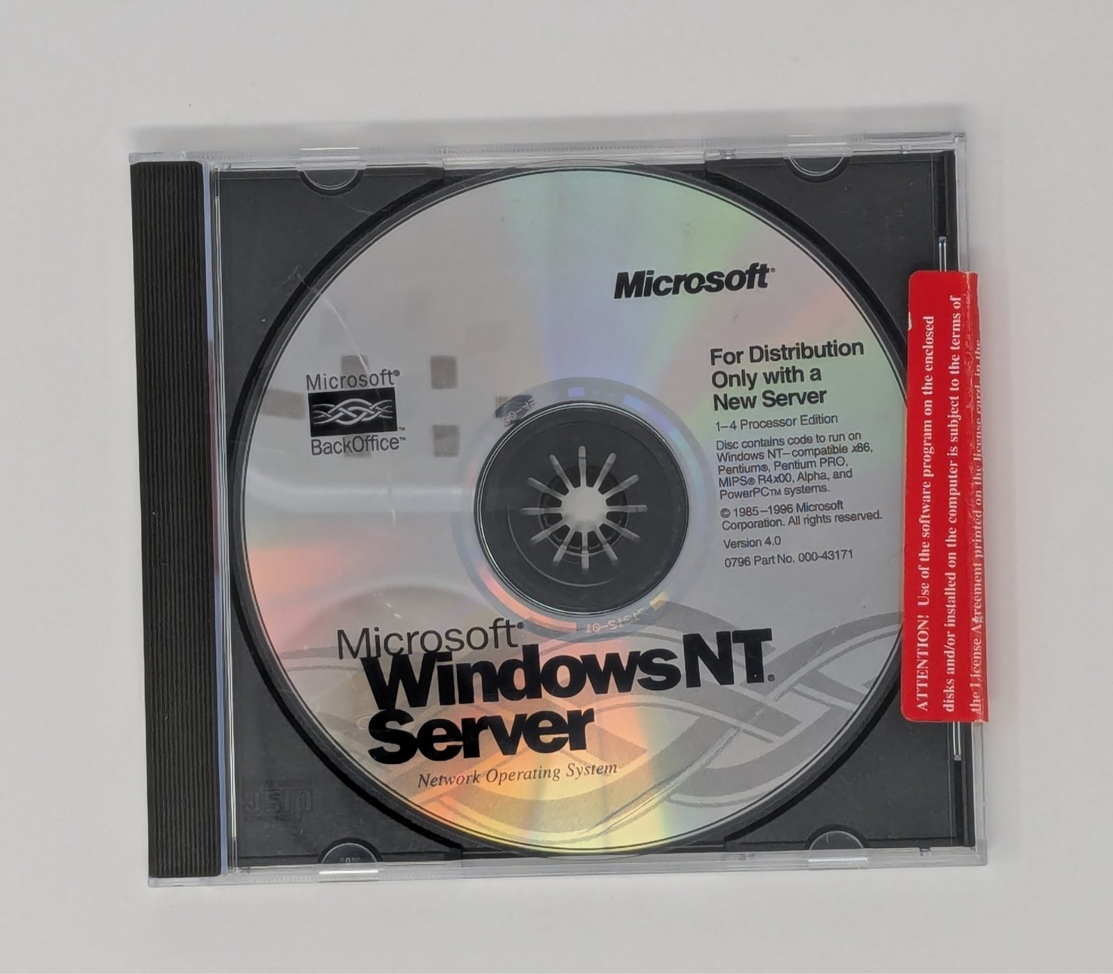 Microsoft Windows NT Server CD Version 4.0 – Vintage 000-43171