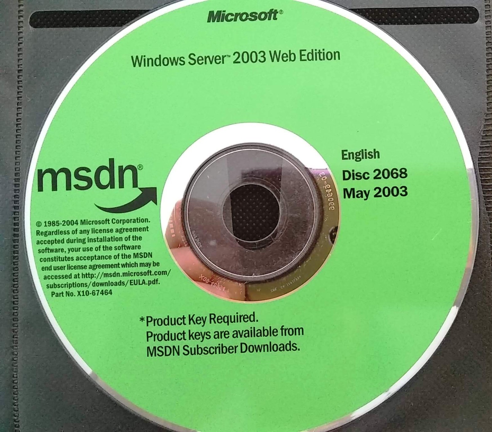 Windows Server 2003 Web Edition Install CD w/ 3 Keys License for 3 PCs